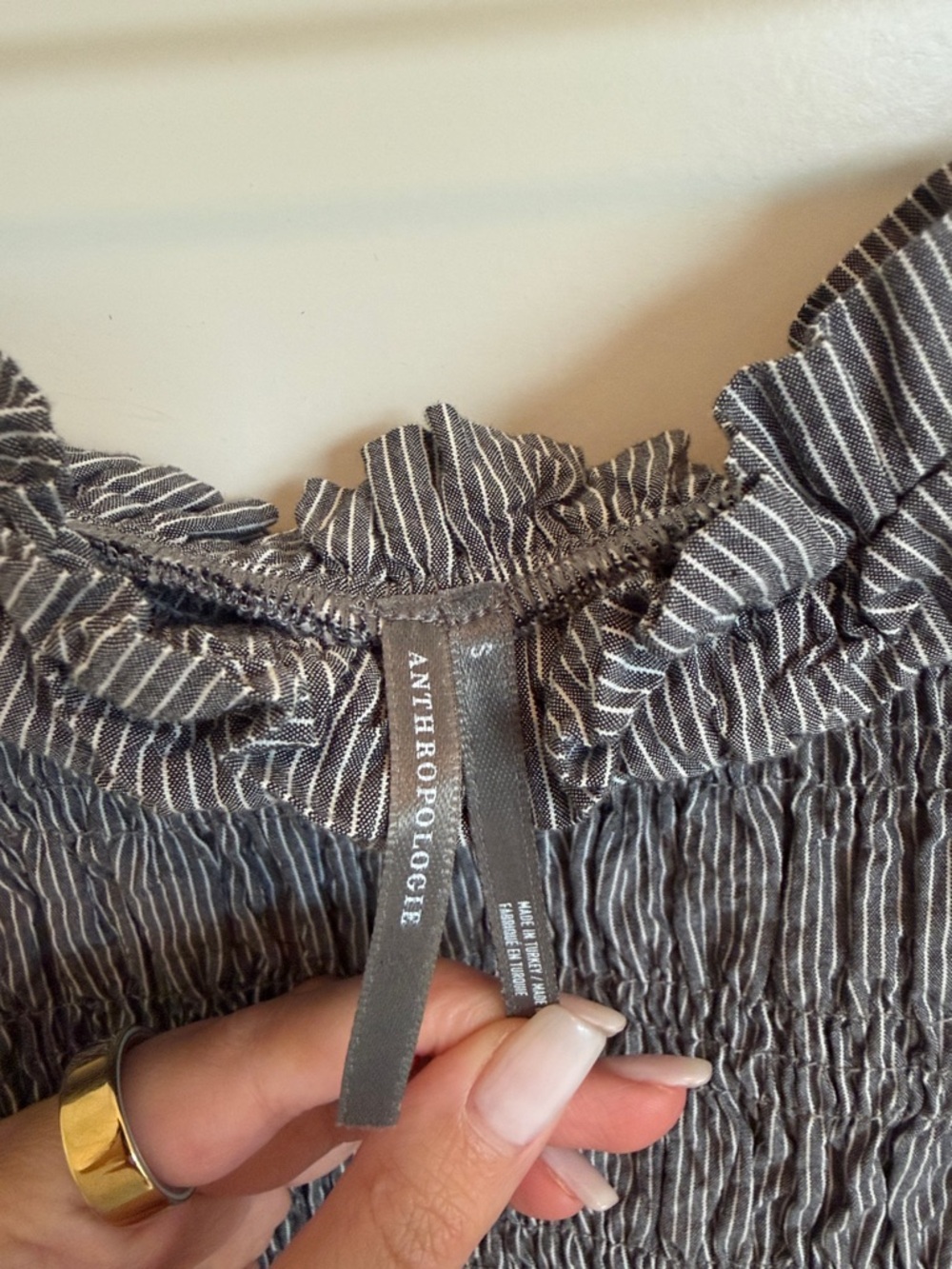 Anthropologie Charcoal Smocked Bubble Mini Skirt - Picture 2 of 3